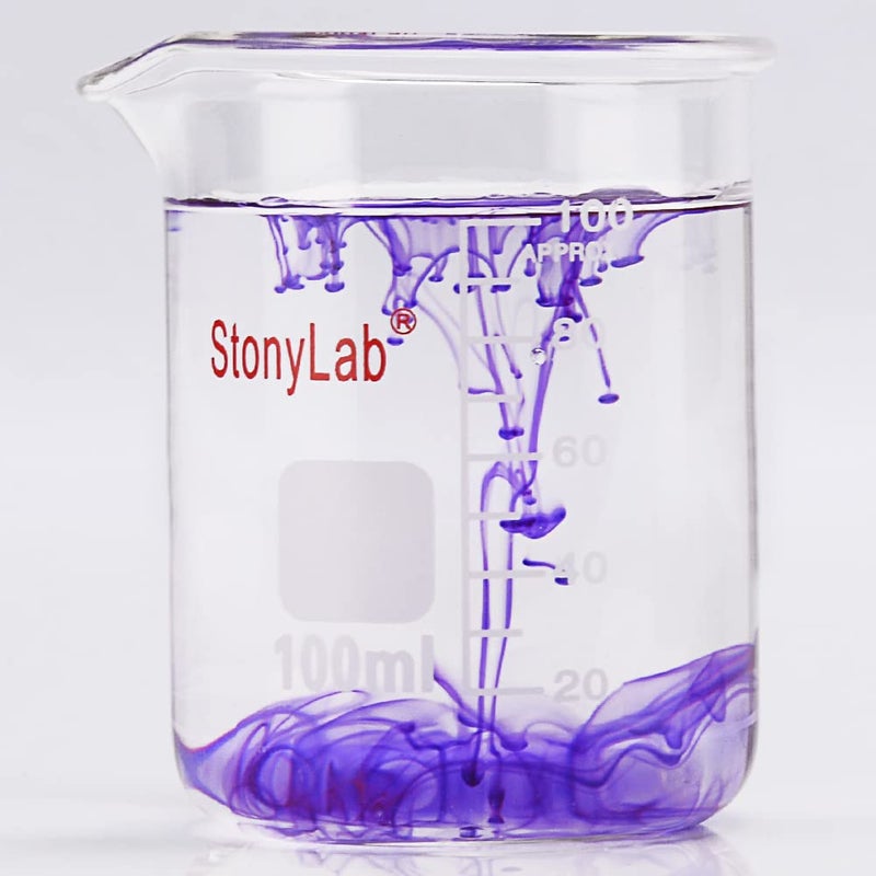 stonylab كوب زجاجي 1 عبوة زجاج بوروسيليكات متدرج شكل منخفض كوب غريفين مع فوهة صب، 100 مل - Image 5